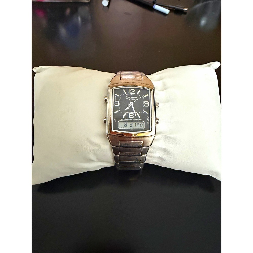 Caravelle by Bulova Men's Analog-Digital Watch 43C13 NEW BATTERY - Fully Working